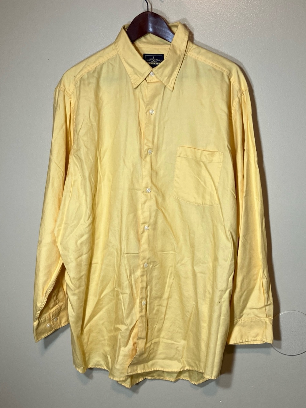 Men's Classic Yellow Button-Down Dress Shirt - Lightweight Cotton